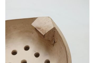 青木木米作　白泥　三峯炉　涼炉　煙座付(共箱付き、中国、煎茶道具、茶道具、三峰炉)(R-062679)