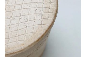 青木木米作　白泥　三峯炉　涼炉　煙座付(共箱付き、中国、煎茶道具、茶道具、三峰炉)(R-062679)