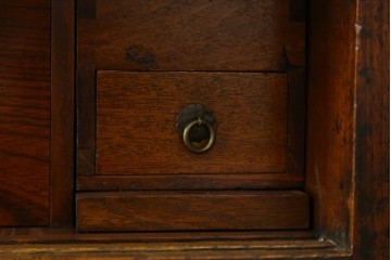 和製アンティーク　江戸期から明治期　三方欅(ケヤキ)材　重ねた花びらの様な杢目が美しい佐渡箪笥ローチェスト　(R-062686)