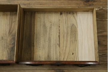 和製アンティーク　江戸期から明治期　三方欅(ケヤキ)材　重ねた花びらの様な杢目が美しい佐渡箪笥ローチェスト　(R-062686)