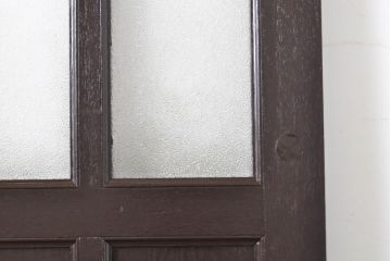 アンティーク建具　ダイヤガラス　濃い木色で落ち着きのある空間を演出するドア1枚(扉、木製ドア、建具)(R-062687)