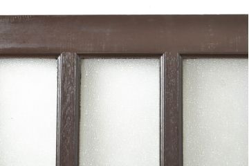 アンティーク建具　ダイヤガラス　濃い木色で落ち着きのある空間を演出するドア1枚(扉、木製ドア、建具)(R-062687)
