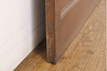 アンティーク建具　枠ナラ材　板松材　大正ロマンの雰囲気漂う古い洋館の高級板戸2枚セット(引き戸、建具)(R-062688)