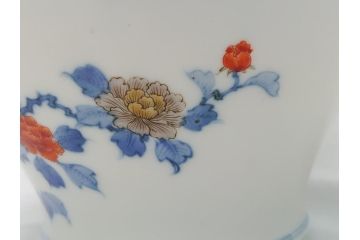 酒井田柿右衛門　花鳥文　孔雀　牡丹　花瓶(花器、花入れ、フラワーベース)(R-062689)