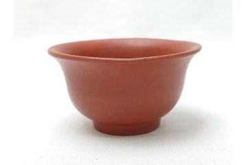 朱泥　漢詩　煎茶碗　湯呑5客セット(お猪口、煎茶道具、酒器、茶器)(R-062690)