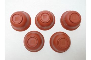 朱泥　漢詩　煎茶碗　湯呑5客セット(お猪口、煎茶道具、酒器、茶器)(R-062690)