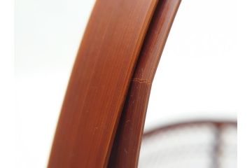 八木澤啓造　黙心　古竹六ツ目手付籠　手付花籠(共箱付き、花器、花入、竹編み、竹工芸、竹籠)(R-062692)