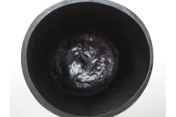 八木澤啓造　黙心　古竹六ツ目手付籠　手付花籠(共箱付き、花器、花入、竹編み、竹工芸、竹籠)(R-062692)