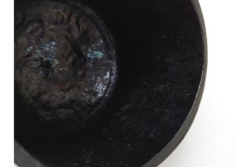 八木澤啓造　黙心　古竹六ツ目手付籠　手付花籠(共箱付き、花器、花入、竹編み、竹工芸、竹籠)(R-062692)