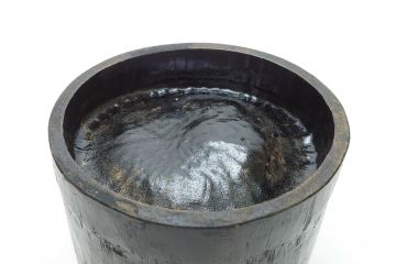 八木澤啓造　黙心　古竹六ツ目手付籠　手付花籠(共箱付き、花器、花入、竹編み、竹工芸、竹籠)(R-062692)