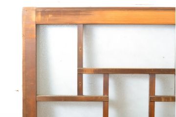 アンティーク建具　大正ロマン　ノスタルジックな雰囲気を醸し出す色ガラス入り引き戸2枚セット(ガラス戸、建具)(R-062696)