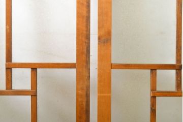 アンティーク建具　大正ロマン　ノスタルジックな雰囲気を醸し出す色ガラス入り引き戸2枚セット(ガラス戸、建具)(R-062696)
