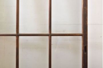 アンティーク建具　シンプルなデザインで使いやすいガラス戸2枚セット(引き戸、建具)(R-062698)