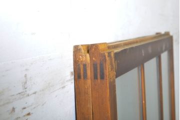 アンティーク建具　シンプルなデザインで使いやすいガラス戸2枚セット(引き戸、建具)(R-062698)