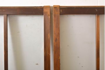 アンティーク建具　シンプルなデザインで使いやすいガラス戸2枚セット(引き戸、建具)(R-062698)