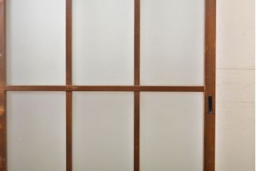 アンティーク建具　シンプルなデザインでお部屋に取り入れやすいガラス戸2枚セット(引き戸、建具)(R-062699)