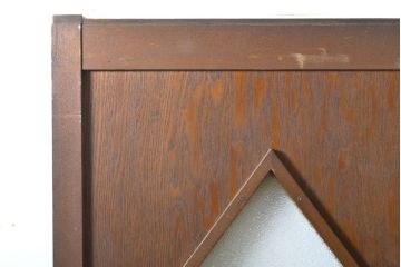アンティーク建具　大正ロマンの雰囲気溢れる!!古い洋館のひし形ガラス入り引き戸2枚セット(建具)(R-062700)