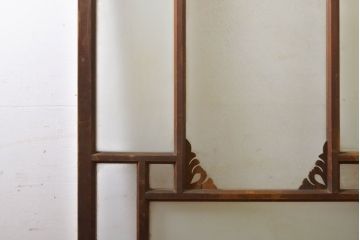 アンティーク建具　大正ロマン　ノスタルジックな雰囲気を醸し出す古い洋館のガラス戸2枚セット(引き戸、建具)(R-062703)
