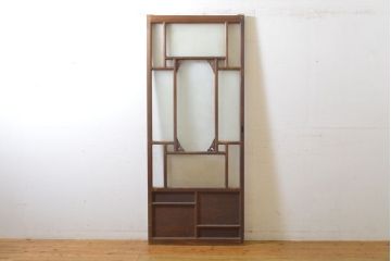 アンティーク建具　大正ロマン　レトロな雰囲気を演出する個性的な面取りのガラス戸1枚(引き戸、建具)(R-062704)