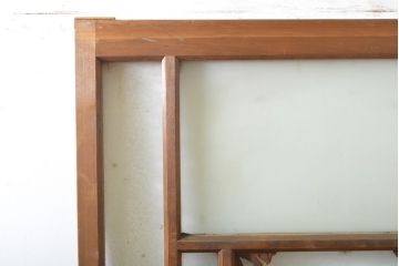 アンティーク建具　大正ロマン　レトロな雰囲気を演出する個性的な面取りのガラス戸1枚(引き戸、建具)(R-062704)