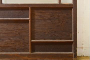 アンティーク建具　大正ロマン　レトロな雰囲気を演出する個性的な面取りのガラス戸1枚(引き戸、建具)(R-062704)
