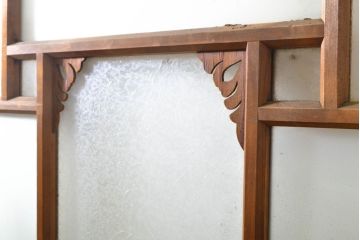 アンティーク建具　大正ロマン　レトロな雰囲気を演出する個性的な面取りのガラス戸1枚(引き戸、建具)(R-062704)