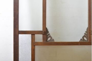 アンティーク建具　大正ロマン　レトロな雰囲気を演出する個性的な面取りのガラス戸1枚(引き戸、建具)(R-062704)