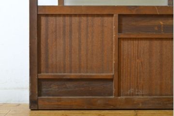 アンティーク建具　大正ロマン　レトロな雰囲気を演出する個性的な面取りのガラス戸1枚(引き戸、建具)(R-062704)
