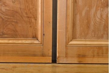 アンティーク建具　上手物　和の風情が感じられる裏障子付き幅狭格子4枚セット(障子戸、引き戸、ガラス戸、建具、ガラス帯戸)(R-062705)