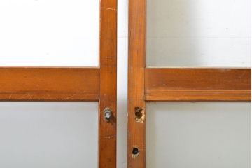 アンティーク建具　シンプルなデザインでお部屋に取り入れやすいガラス戸4枚セット(引き戸、建具)(R-062706)