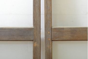 アンティーク建具　シンプルなデザインでお部屋に取り入れやすいガラス戸4枚セット(引き戸、建具)(R-062706)