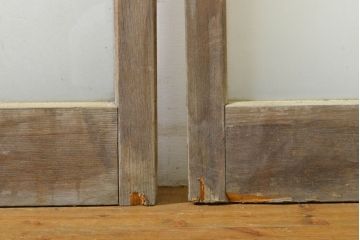 アンティーク建具　シンプルなデザインでお部屋に取り入れやすいガラス戸4枚セット(引き戸、建具)(R-062706)