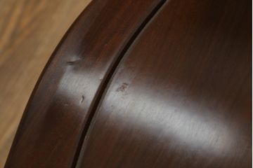 中国ビンテージ　唐木　螺鈿(ラデン)　迫力ある竜の彫刻が見事!!職人技が光るアームチェア(椅子、イス、板座チェア、一人掛けソファ、1人掛けソファ、1P、ヴィンテージ)(R-062708)