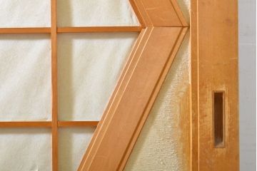 レトロ建具　昭和レトロ　個性的なデザインが目を惹くひし型引き戸1枚(障子戸、板戸、建具)(R-062714)