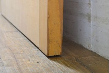 レトロ建具　昭和レトロ　個性的なデザインが目を惹くひし型引き戸1枚(障子戸、板戸、建具)(R-062714)
