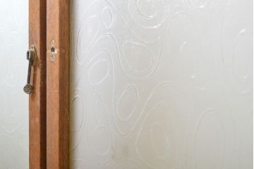 レトロ建具　昭和レトロ　シンプルなデザインでお部屋に取り入れやすいガラス窓4枚セット(引き戸、ガラス戸、建具)(R-062715)