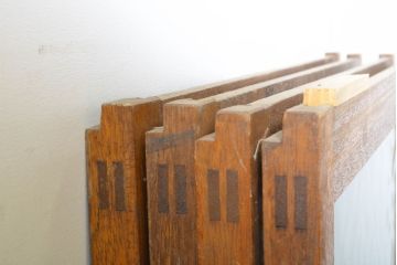 レトロ建具　昭和レトロ　シンプルなデザインでお部屋に取り入れやすいガラス窓4枚セット(引き戸、ガラス戸、建具)(R-062715)