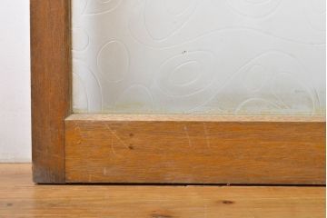 レトロ建具　昭和レトロ　シンプルなデザインでお部屋に取り入れやすいガラス窓4枚セット(引き戸、ガラス戸、建具)(R-062715)