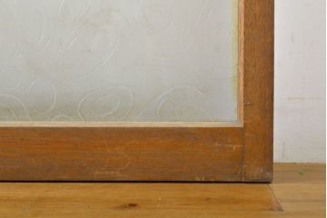 レトロ建具　昭和レトロ　シンプルなデザインでお部屋に取り入れやすいガラス窓4枚セット(引き戸、ガラス戸、建具)(R-062715)