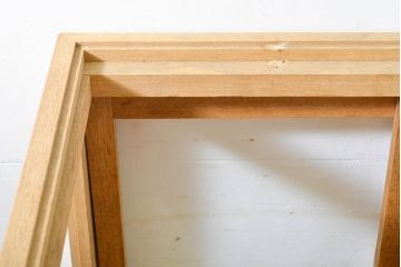 和製ビンテージ　未使用　デッドストック品　シンプルなデザインで使いやすい古い木工所の木枠ガラスケース(ショーケース、飾り棚、陳列棚、ヴィンテージ)(R-062718)
