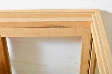 和製ビンテージ　未使用　デッドストック品　シンプルなデザインで使いやすい古い木工所の木枠ガラスケース(ショーケース、飾り棚、陳列棚、ヴィンテージ)(R-062718)