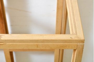 和製ビンテージ　未使用　デッドストック品　シンプルなデザインで使いやすい古い木工所の木枠ガラスケース(ショーケース、飾り棚、陳列棚、ヴィンテージ)(R-062718)