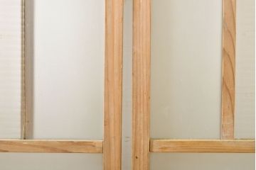 和製アンティーク　大正ロマンな雰囲気溢れるガラス窓3枚セット(ガラス戸、引き戸、建具)(R-062723)