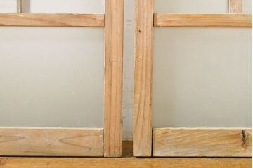 和製アンティーク　大正ロマンな雰囲気溢れるガラス窓3枚セット(ガラス戸、引き戸、建具)(R-062723)