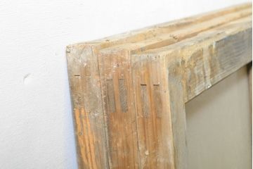 アンティーク建具　ペイント仕上げ限定　昭和レトロなガラス欄間3枚セット(ガラス戸、ガラス窓、建具)(R-062726)