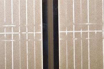 和製アンティーク　上品な佇まいが魅力の書院戸2枚セット(障子戸、引き戸、建具)(R-062727)