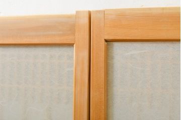 和製ビンテージ　両面ガラス　ディスプレイとしてもおすすめのガラス書院戸4枚セット(窓、引き戸、ヴィンテージ)(R-062728)