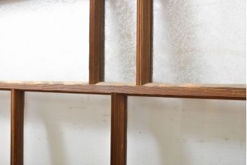 アンティーク建具　大正ロマンの雰囲気香るガラス窓2枚セット(引き戸、ガラス戸、建具)(R-062729)