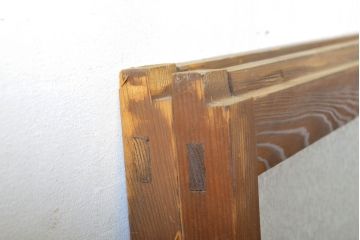 アンティーク建具　大正ロマンの雰囲気香るガラス窓2枚セット(引き戸、ガラス戸、建具)(R-062729)