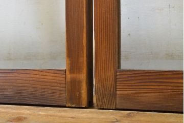 アンティーク建具　大正ロマンの雰囲気香るガラス窓2枚セット(引き戸、ガラス戸、建具)(R-062729)